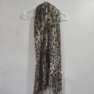 Leopard Print Scarf Lightweight Tassels